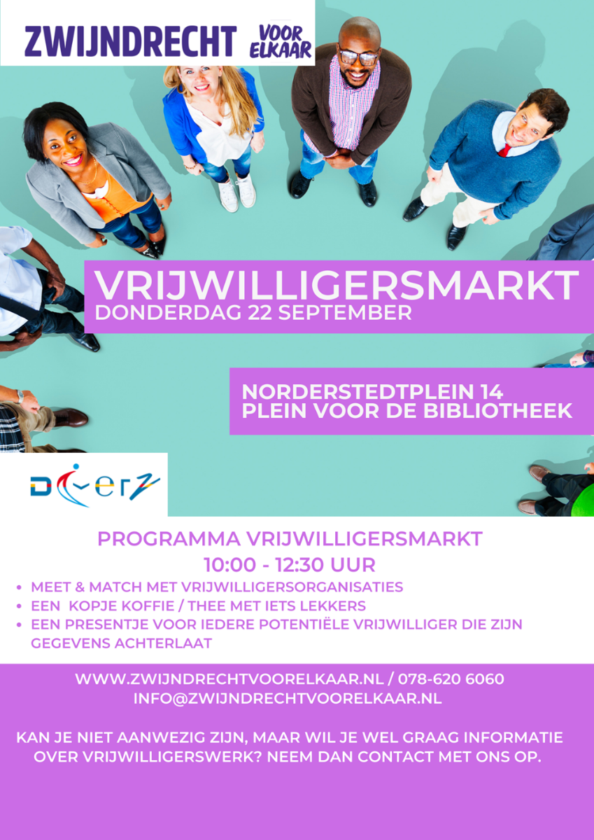 Bericht Diverz organiseert een grote vrijwilligersmarkt op 22 september  bekijken